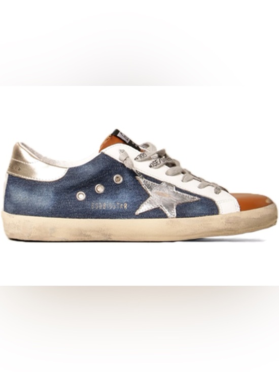 Golden Goose Other - Golden Goose Super-Star Blue Denim Silver Tan Men’s Sneaker